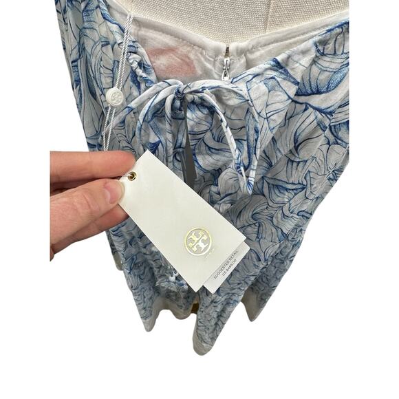 Tory Burch White Ellora Crisscross-Back High-Low Midi Dress Runway - Picture 10 of 12